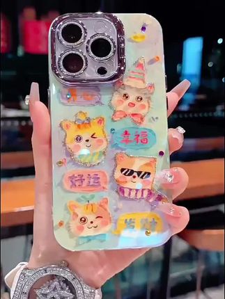 适用苹果系列iPhone16新款手机壳文字猫咪银灰闪粉镜头支架保护套#手机壳 #手机壳推荐 #网红手机壳 #潮牌手机壳 #防摔手机壳
