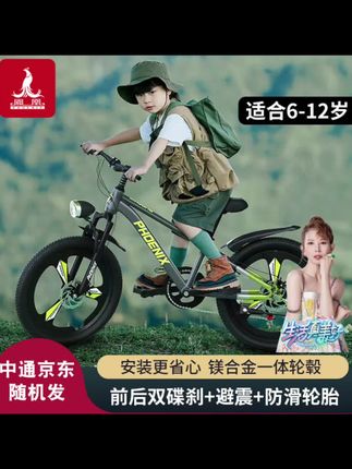 #儿童自行车 #凤凰自行车 #儿童自行车推荐 #高质量儿童自行车 #品牌儿童自行车 凤凰卡罗拉 儿童自行车6-12岁女孩中大童男孩山地碟刹变速单车