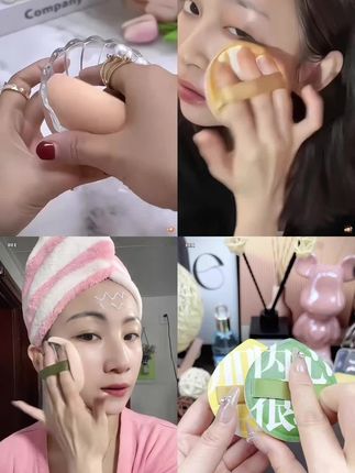 【2个装+2个收纳盒】100分棉花糖粉扑大号加厚柔软服帖上妆干湿两用#粉扑 #美妆 #必备好物 #女生必备 #便携