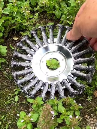高强度钢丝盘打草头耐磨不怕石头无死角全金属除草轮汽油通用配件 #除草头 #钢丝盘打草头 #除草神器 #园林工具 #好物推荐
