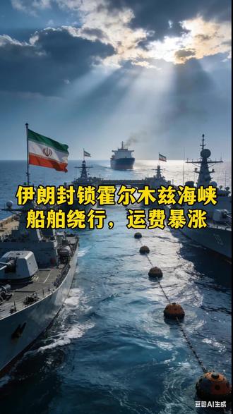 伊朗封锁霍尔木兹海峡船舶绕行,运费暴涨#霍尔木兹海峡 #伊朗 #美国 #以色列