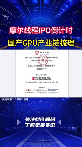 摩尔线程IPO进入倒计时,国产GPU产业链梳理