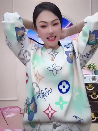 【芳芳私服】高端奢品印花水貂绒轻奢毛衣!#水貂绒毛衣#高端轻奢