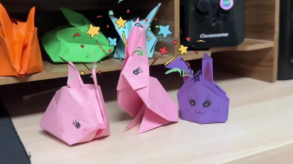 折纸气球兔🐇#手工diy #爱好手工 #折纸 #教程 #小学生日常