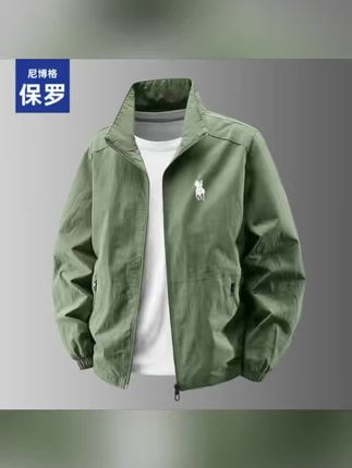 尼博格保罗春季男士夹克休闲宽松立领大码防风防水时尚潮流外套#男士夹克 #男装外套推荐 #男工装外套 #防水外套 #外套薄款男宽松
