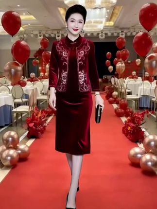 喜结良缘婚宴喜婆婆妈妈两件套美出高级感谁穿谁好看优雅气质#穿搭