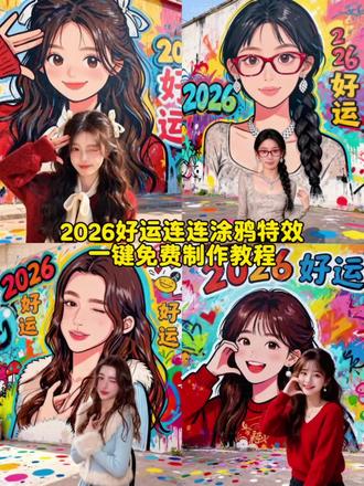 2026好运涂鸦教程来啦#2026好运连连 #醒图 #醒图创作者 #祝2026好运连连 #p图教程 2026好运连连教程