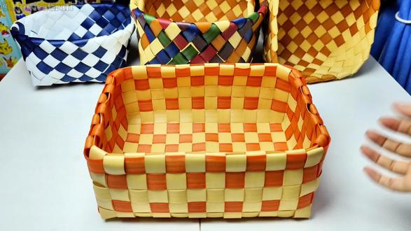 长方形仿竹藤收纳筐编织教程已发布!#手工编织零基础教学 #藤编教程 #手工diy #零基础教学 #手工