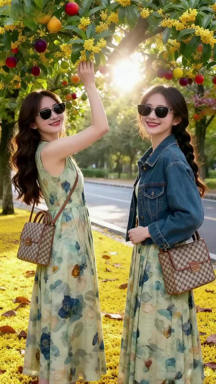 #出游穿搭 #碎花连衣裙 #通勤穿搭万能配色公式#小个子初秋显瘦穿搭#洋气减龄