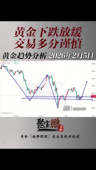 2月5日晚黄金下行放缓#黄金 #白银 #金价 #今日金价 #国际金价
