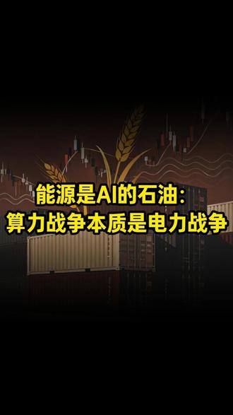 能源是AI的石油:算力战争本质是电力战争 #财经 #宏观经济 #大国博弈