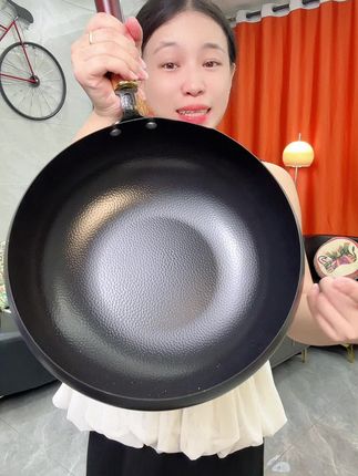 #大肚铁锅 #无涂层不粘锅