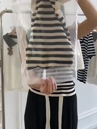 #好物种草 #好东西一起分享 夏季条纹圆领冰丝针织背心吊带百搭休闲显瘦街头内搭无袖上衣打底#针织背心吊带#打底#内搭