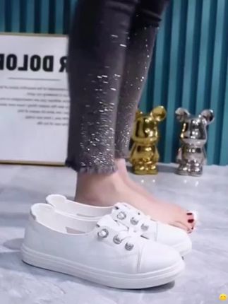 【专柜真皮品质】夏秋季鞋一脚蹬小白鞋休闲板鞋平底鞋百搭鞋子 #一脚蹬小白鞋#休闲板鞋#平底鞋#软底软面穿上超舒服 #好穿不累脚