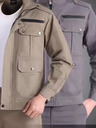 优质工作服套装男防烫耐磨汽修电焊工地车间劳保工作定制绣字印字#工作服套装#劳保服#耐磨套装#防烫工作服#好物分享