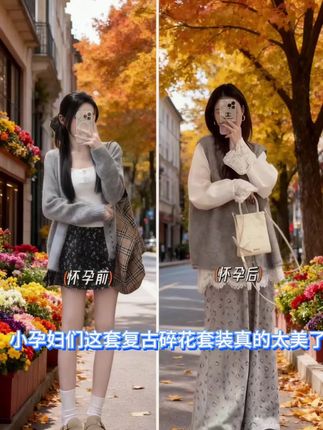 #我要上热门 我的天呐,小孕妇们这套复古碎花套装真的好看到犯规!宽松舒适的版型,上身毫无束缚感,显瘦又遮肉,真的好适合孕期穿,一整个韩系慵懒住了,姐妹们闭眼入#孕妇套装#孕妈必备@DOU+上热门