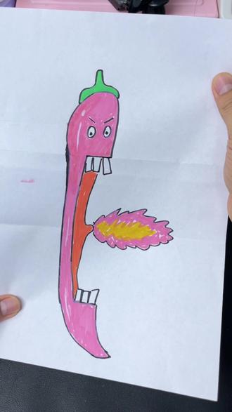 #手工 #一起做手工 快跟我一起做好玩的喷火小辣椒