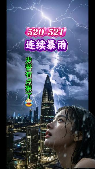 520深圳暴雨大暴雨 520亲人节521深圳大暴雨天气预报#安全出门平安回家 #加强安全防范意识 #雷云风暴 #深圳暴雨 #最新提示