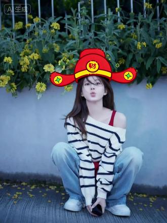 财神帽特效教程来啦#即梦AI#财神帽子p图素材#赵露思#财神帽#圣诞帽