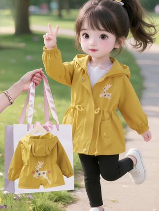 女童可爱卡通风衣外套上新啦!#生女儿就要这样穿 #女童穿搭 #早秋中性风穿搭 #早秋松弛感穿搭 #早秋韩系氛围感穿搭 @抖加🔥上热门🔥dou+🔥热点宝