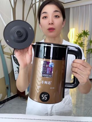(新款万利达)电恒温水壶烧水壶双层隔热防烫一键式大容量防止锰钢#电热水壶 #大容量 #好物推荐分享 #强烈推荐