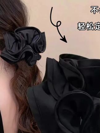 法式复古木耳边大肠发圈女后脑勺扎马尾发绳高弹力耐用橡皮筋头饰#日常发型 #发型教程 #编发简单易学 #优雅气质 #简单好看发型