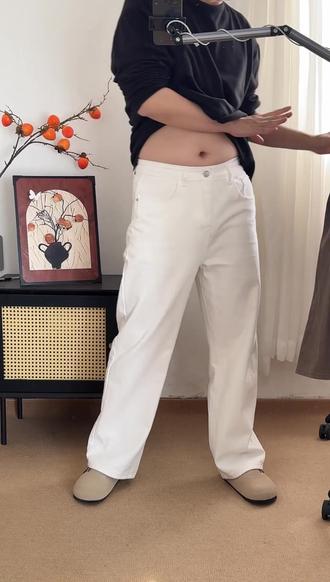 美拉德水洗牛仔裤男秋季美式vibe风裤子cleanfit直筒裤#休闲裤 #宽松有范 #简约 #显瘦 #韩范穿搭