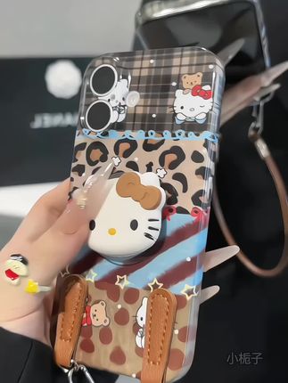 这款审美颜值品质都好在线的豹纹四拼色猫猫手机壳~自带挂绳特别适合秋冬搭大衣#高端手机壳 #闺蜜同款 #这个手机壳真的长在我心巴上了