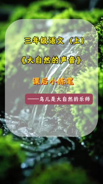 三上语文《大自然的声音》仿写小练笔 三上语文 | 《大自然的声音》课后小练笔视频来啦!给孩子收藏起来吧#家长收藏孩子受益 #小学语文 #小学生#三年级语文 #仿写