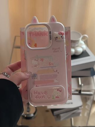 奶呼呼的猫耳朵kitty创意文字磨砂彩银防摔 #手机壳 #这个手机壳真的长在我心巴上了 #超nice好看手机壳