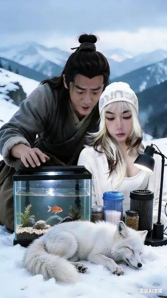 不救鱼缸设备... 救白狐?😡鸡哔你 #雪山救狐狸 #鱼缸 #养鱼日记 #ai
