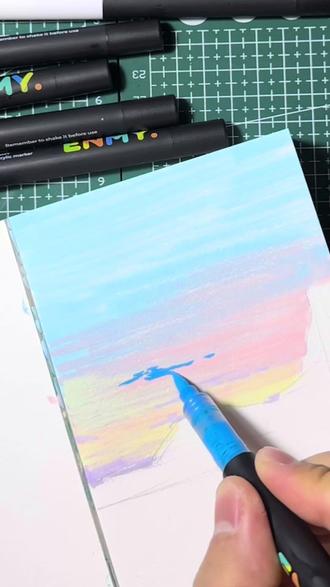 我在抖音画画的第二天#绘画教程 #手绘 #丙烯马克笔 #奇幻点手工 #画画教程 @抖音小助手 @抖音创作小助手 @抖音创作灵感