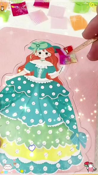 【时光学】益智戳戳画 儿童梦幻公主换装乐卡通益智DIY孩子趣味手工#心灵手巧#趣味#手工#耐心