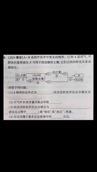 2026中考化学冲刺大题—每日一题(十五) #学习 #分享 #涨知识 #初中生 #化学