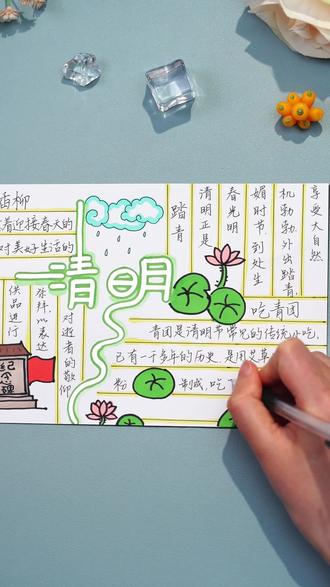 孩子手抄报不用愁,轮廓笔帮你轻松搞定 #手抄报神器 #清明节手抄报