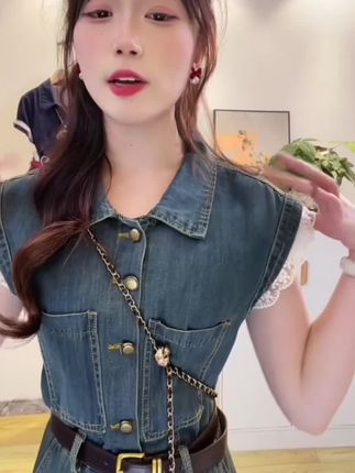 独特别致短裙2025新款夏季裙子小众高级小个子复古牛仔连衣裙女 #牛仔连衣裙 #甜美穿搭 #小清新穿搭 #牛仔穿搭 #小个子穿搭 @抖加🔥上热门🔥dou+🔥热点宝