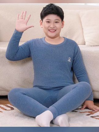 胖童保暖内衣套装加肥加大男童女童秋衣秋裤德绒中大童秋冬季睡衣 #保暖套装 #秋衣秋裤