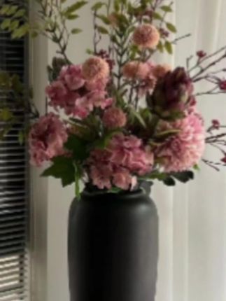 【【柿吉】忘野 设计师款手扎花束干花花束仿真花绢花桌面客厅摆件】#摆件#仿真花束#客厅摆件#手扎花束