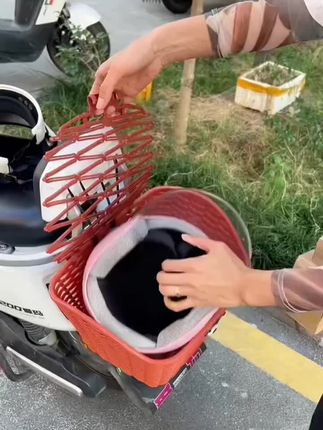 电动车后置车筐放书包神器电瓶车篮子爱码电车置物电动车置物神器#好物推荐🔥 #车品好物分享 #好物分享 #实用好物分享 #好物推荐达人