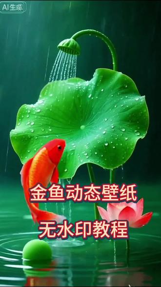 金鱼动态壁纸无水印教程来咯!祝大家新的一年里如鱼得水,年年有余#剪映 #鱼 #荷花鱼 #手机动态壁纸 #教程