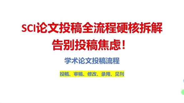 SCI论文投稿全流程硬核拆解,告别投稿焦虑! 学术论文投稿流程(投稿→审稿→修改→录用→见刊,各个环节一次性讲透)#sci论文 #SCI #SCI投稿 #期刊论文 #学术论文投稿