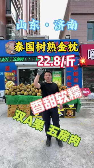 泰国金枕榴莲A果!个个五房肉!22.8/斤!干包大黄肉!想吃的宝子们赶紧冲!#榴莲#金枕 #济南#上热搜