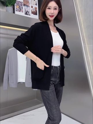简约黑色开衫,经典又百搭,轻松打造随性高级感,日常通勤必备!#高级感穿搭 #男装 #针织开衫 #外套 #品质男装