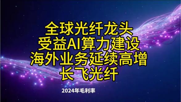 全球光纤龙头,受益AI算力建设,海外业务延续高增,长飞光纤#上市公司