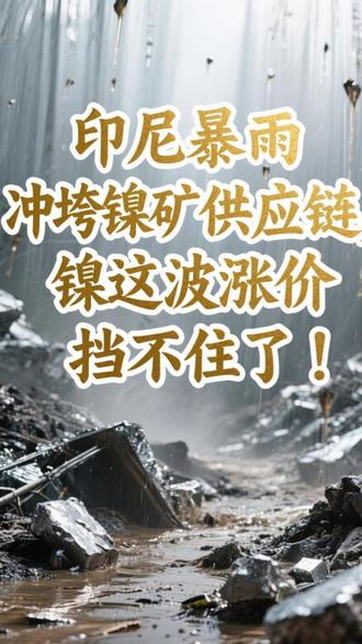 印尼暴雨冲垮镍矿供应链,镍这波涨价挡不住了! #镍 #镍价上涨 #财经 #期货