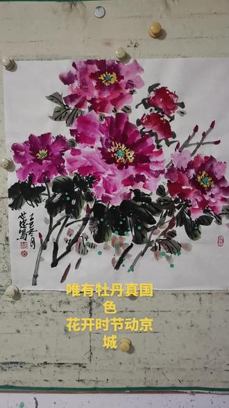 今天画了一幅牡丹斗方68*68送给好朋友!