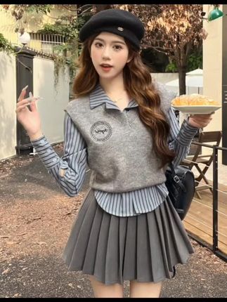 #秋季穿搭 #韩系穿搭 #学院风穿搭 学院风三件套