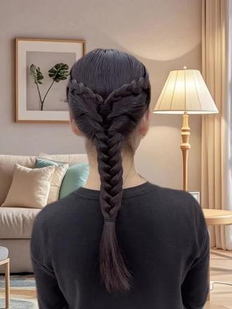 新年给女儿这样扎,手残党也能几分钟搞定#儿童编发 #编发教程 #新年女童发型