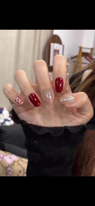 过年美甲不用做啦#醒图 #醒图创作者 #出片不用动脑 2026新年美甲 马年美甲 红金碎钻猫眼 指尖烟花 暴富美甲 显白新年甲 富贵风 新中式美甲 微型法式 雾感猫眼 红金渐变 碎钻香槟金 过年战甲 #p图教程 #美甲推荐