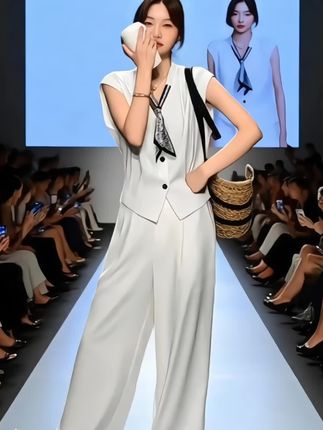 简约通勤风丝巾衬衫阔腿裤2025夏季新款韩系穿搭老钱风松弛感套装#老钱风套装 #丝巾衬衫 #阔腿裤#轻松get夏日淡人穿搭 #简约休闲风穿搭太耐看了